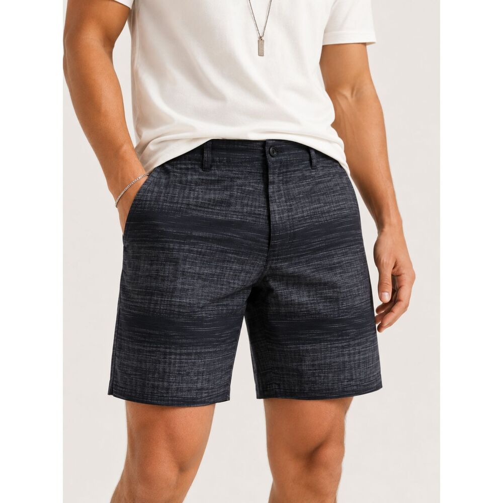 Paradise Collection Men's Hybrid Board Shorts Gray Stripe Stretch Size 40